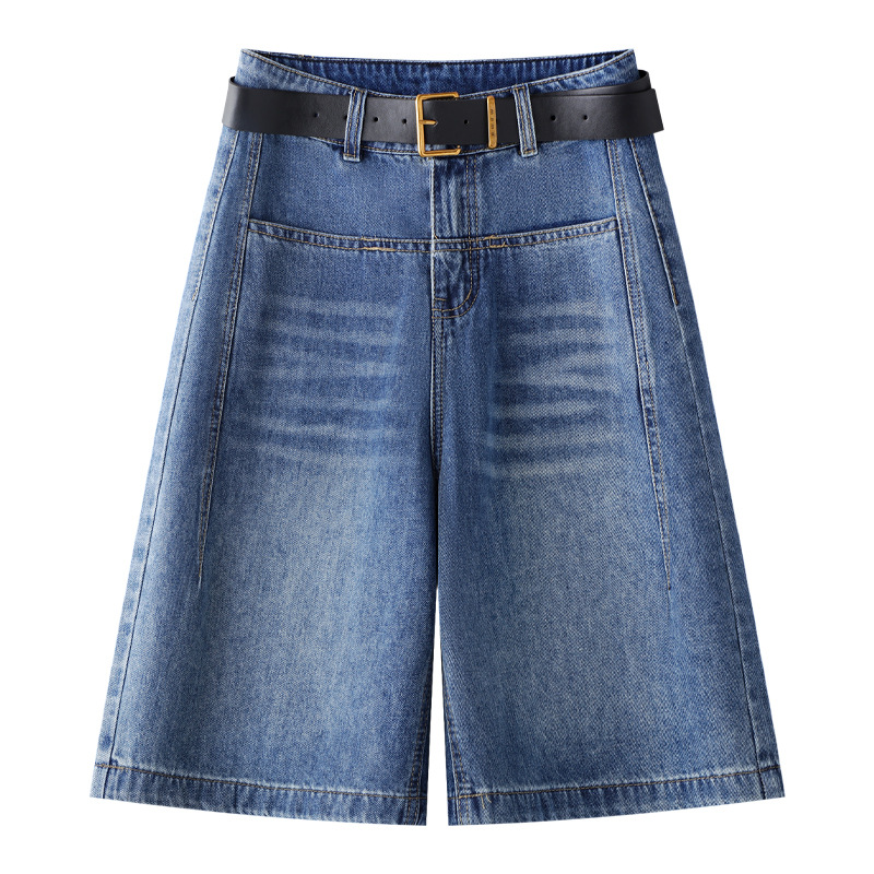 White High-Waisted Loose Shorts