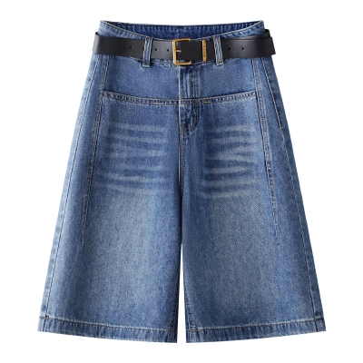 White High-Waisted Loose Shorts 02