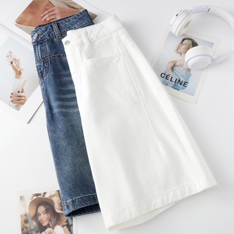 White High-Waisted Loose Shorts