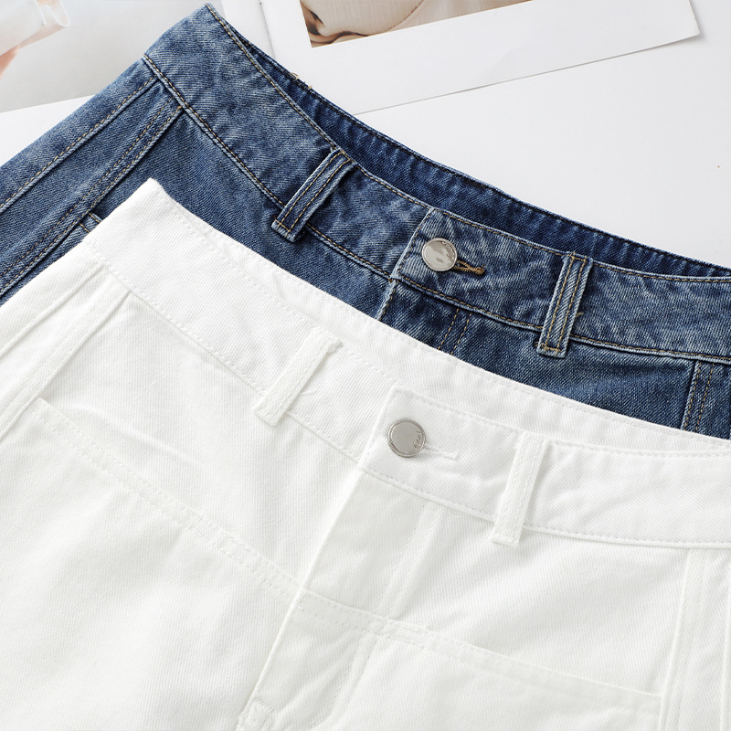 White High-Waisted Loose Shorts