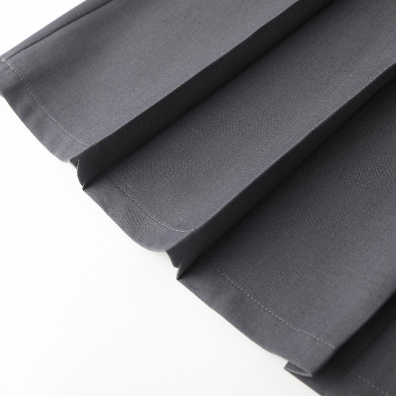 Gray Pleated High - Waisted A - Line Midi Skirt