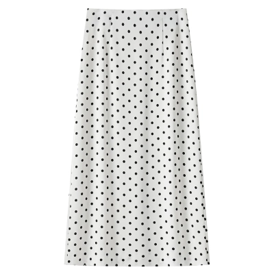 High-Waisted Polka Dot Midi Skirt 01