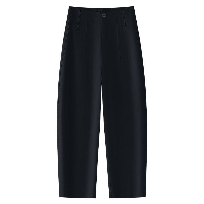 Lightweight High-Waisted Linen-Tencel Cropped Harem Pants
