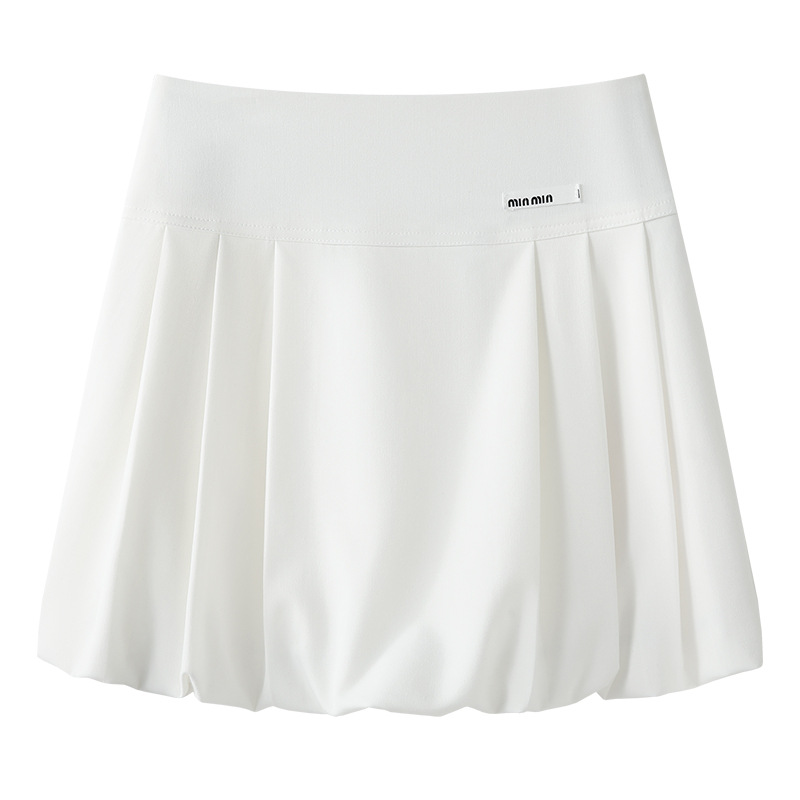 High - Waisted Slimming A - Line Pleated Mini Skirt