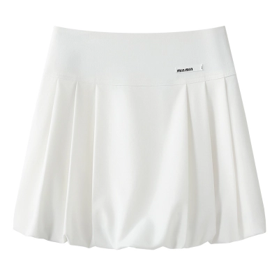 High - Waisted Slimming A - Line Pleated Mini Skirt 01
