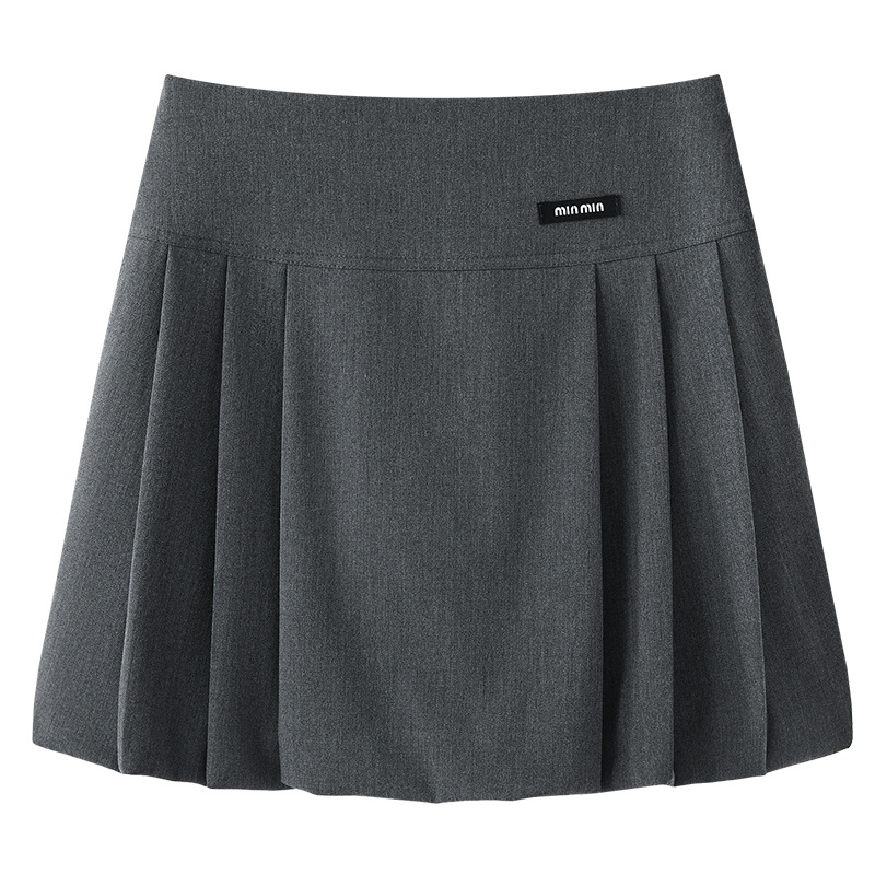 High - Waisted Slimming A - Line Pleated Mini Skirt