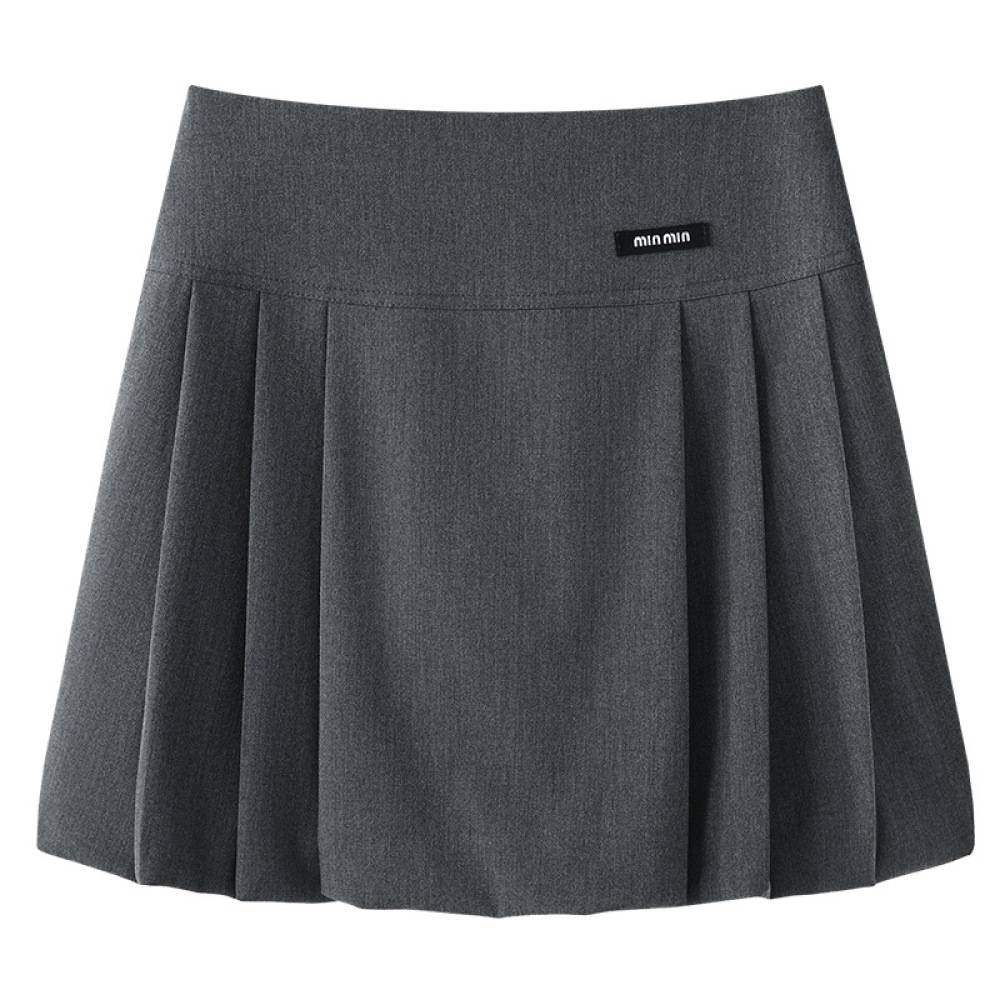 High - Waisted Slimming A - Line Pleated Mini Skirt