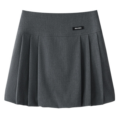 High - Waisted Slimming A - Line Pleated Mini Skirt 02