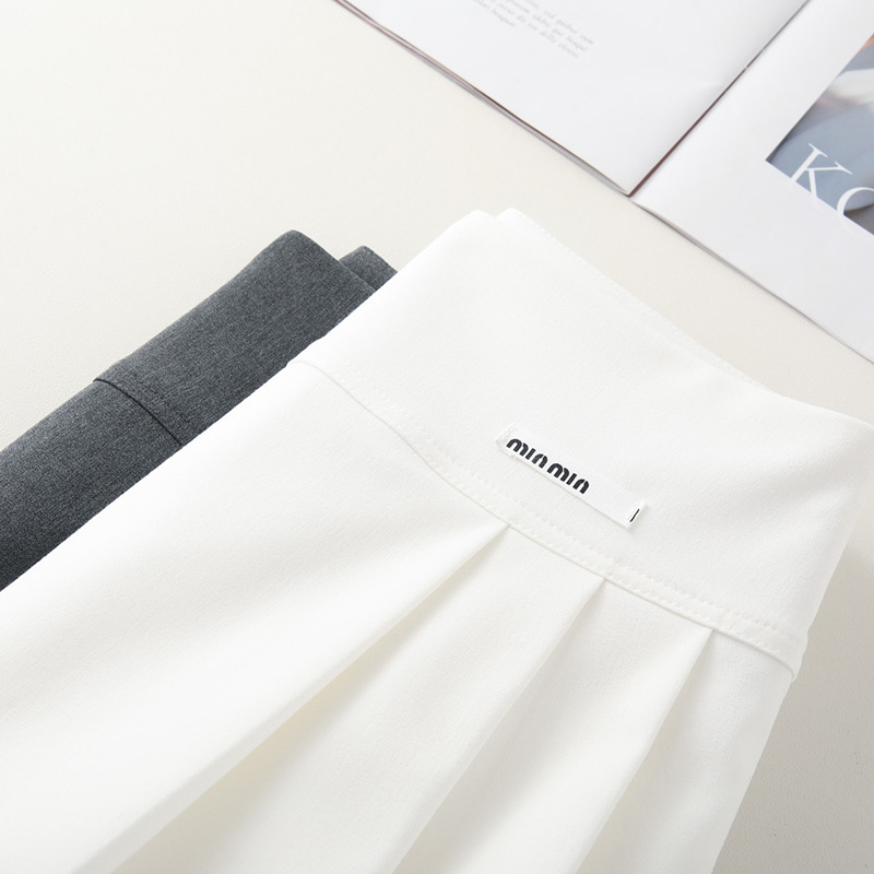 High - Waisted Slimming A - Line Pleated Mini Skirt
