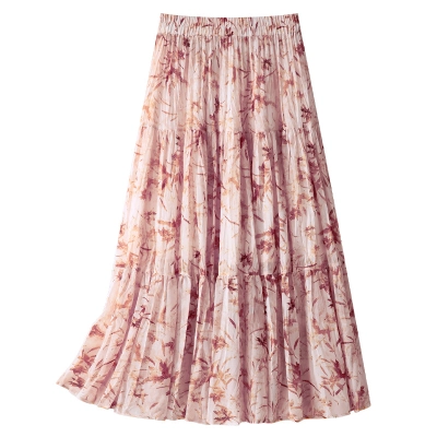 Summer High - Waisted Floral Print Loose Maxi Skirt 02