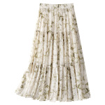 Summer High - Waisted Floral Print Loose Maxi Skirt