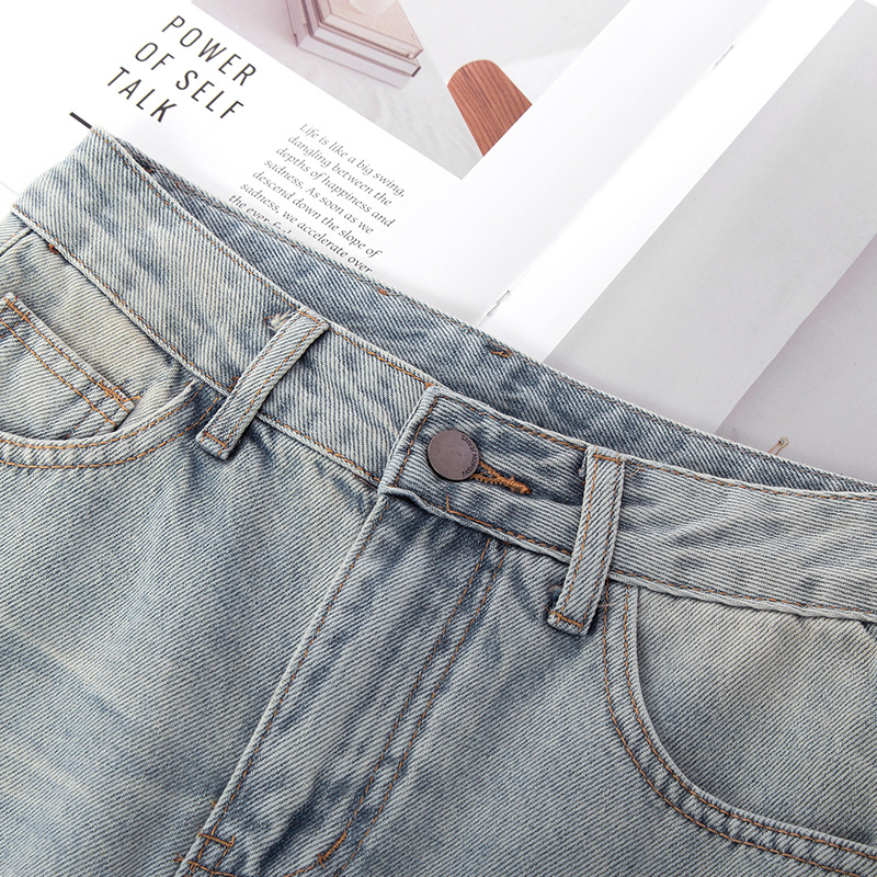 Summer Thin Denim Mini Skirt with Lace