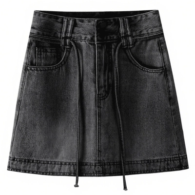 Summer Thin High - Waisted Slimming Denim Skirt 02