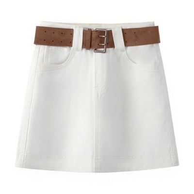 Summer Thin Slimming High - Waisted Denim Mini Skirt 01