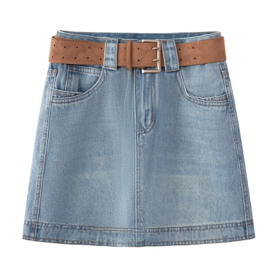 Summer Thin Slimming High - Waisted Denim Mini Skirt 02