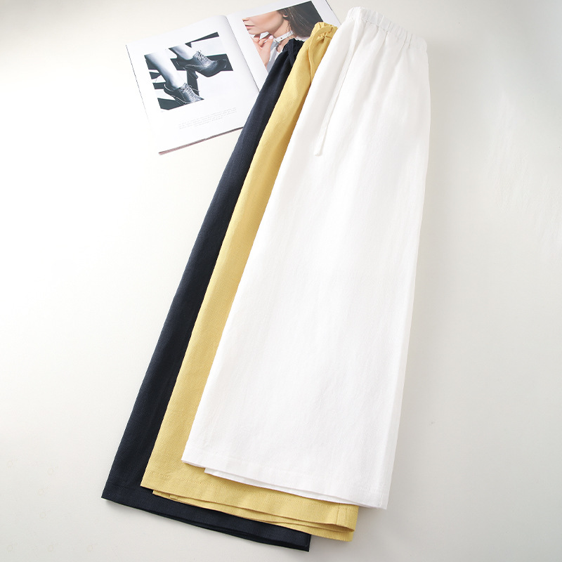 Women's Summer Linen-Tencel Midi Skirt