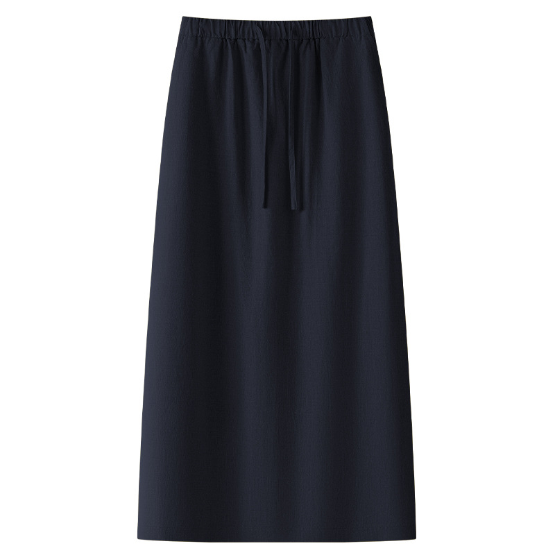 Women's Summer Linen-Tencel Midi Skirt