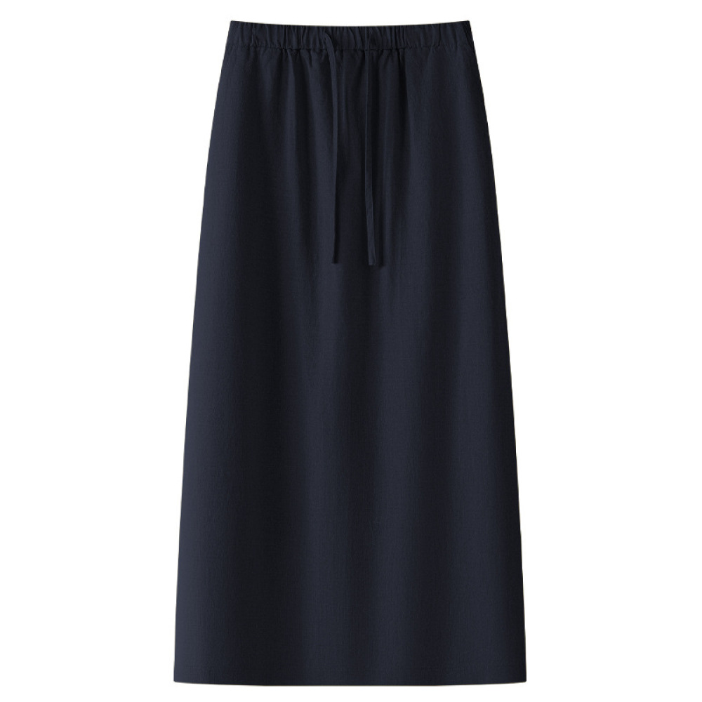 Women's Summer Linen-Tencel Midi Skirt