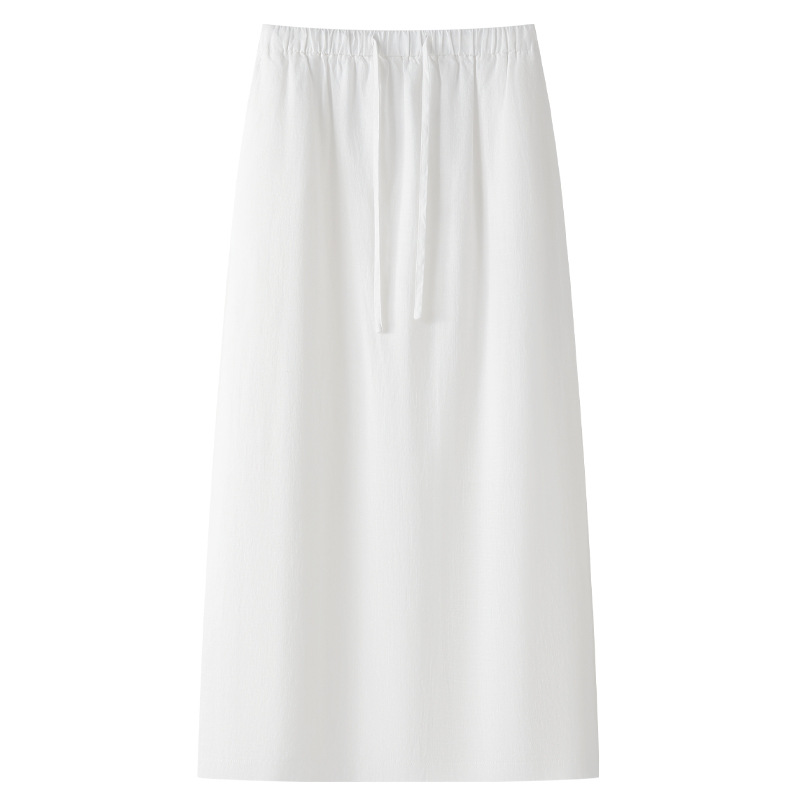 Women's Summer Linen-Tencel Midi Skirt