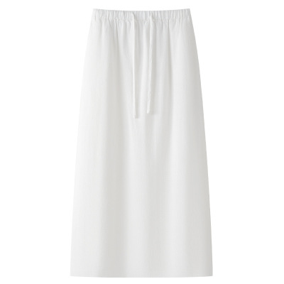 Women's Summer Linen-Tencel Midi Skirt 01