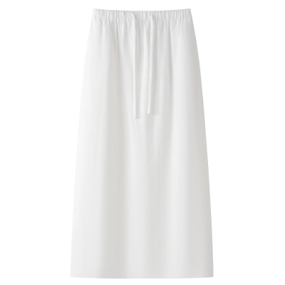 Women's Summer Linen-Tencel Midi Skirt 01