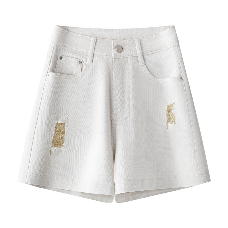 American style High - waisted Loose Denim Shorts