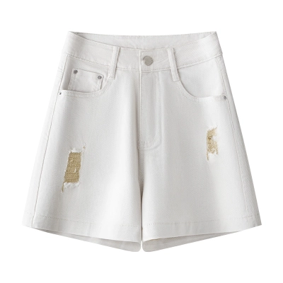 American style High - waisted Loose Denim Shorts 01