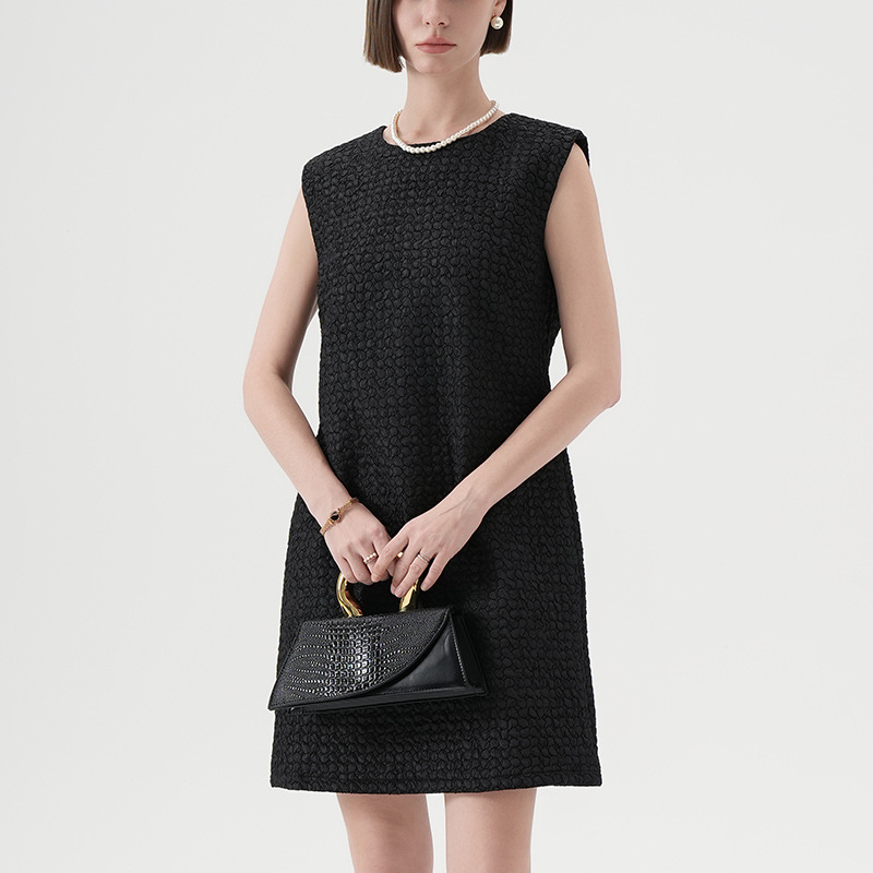 Collarless Layered Camisole Vest Dress