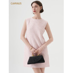 Collarless Layered Camisole Vest Dress