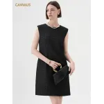 Collarless Layered Camisole Vest Dress