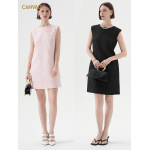 Collarless Layered Camisole Vest Dress