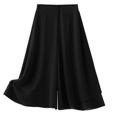 High - Waisted Flowy Slimming Wide - Leg Culottes 01