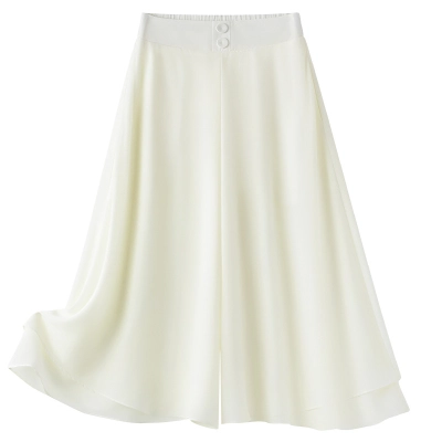 High - Waisted Flowy Slimming Wide - Leg Culottes 02