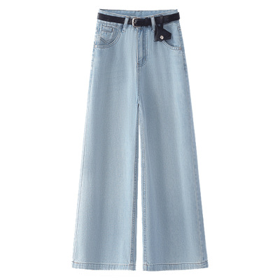 High - Waisted Loose Light Blue Denim Culottes 01