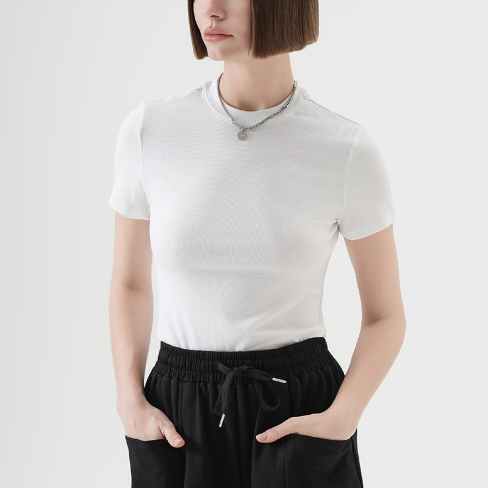 Slim - fit V - Neck Cool Tencel Short Sleeve T - shirt