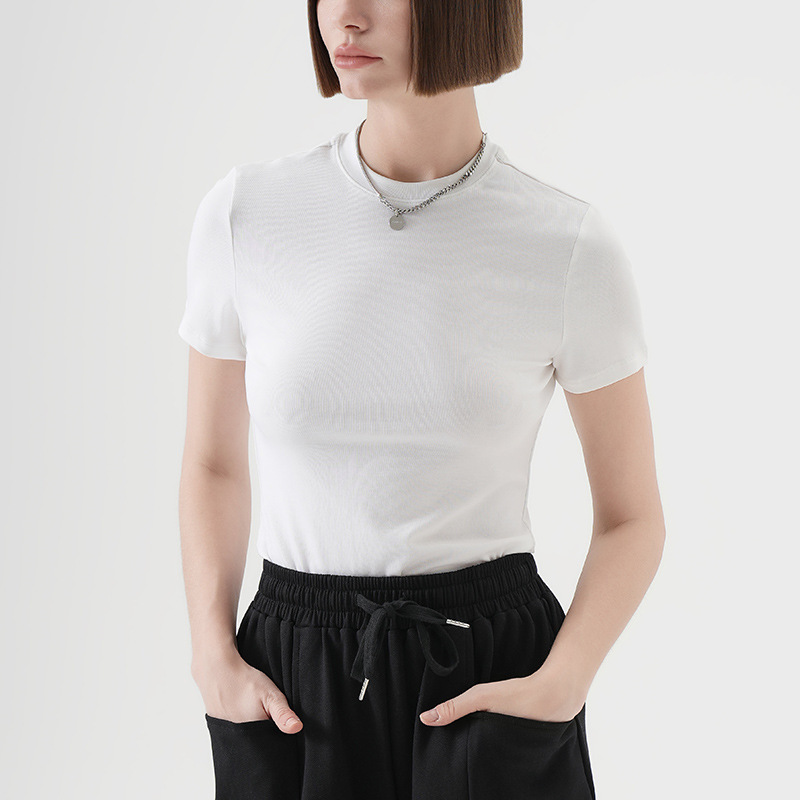 Slim - fit V - Neck Cool Tencel Short Sleeve T - shirt