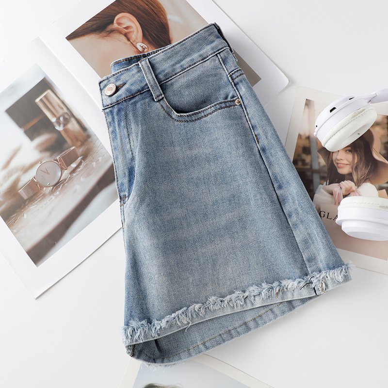 Summer Casual High-Waist Loose Denim Shorts
