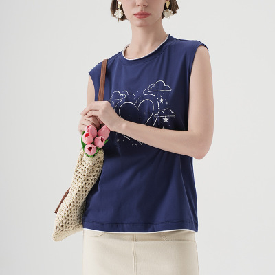 Summer Round - Neck Print Vacation T - Shirt 02