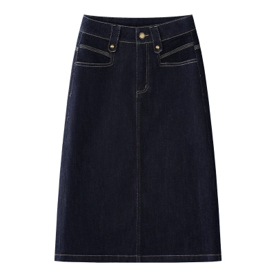 Summer Thin High-Waist Slim Blue Denim Skirt 01