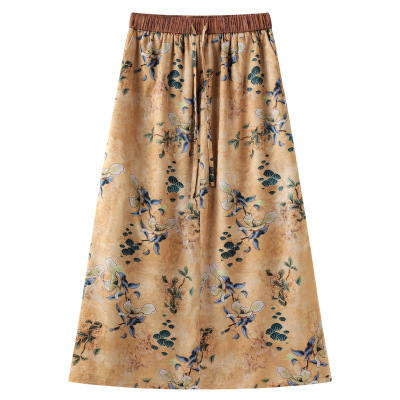 Thin High - Waisted Slim A - Line Chiffon Skirt  02