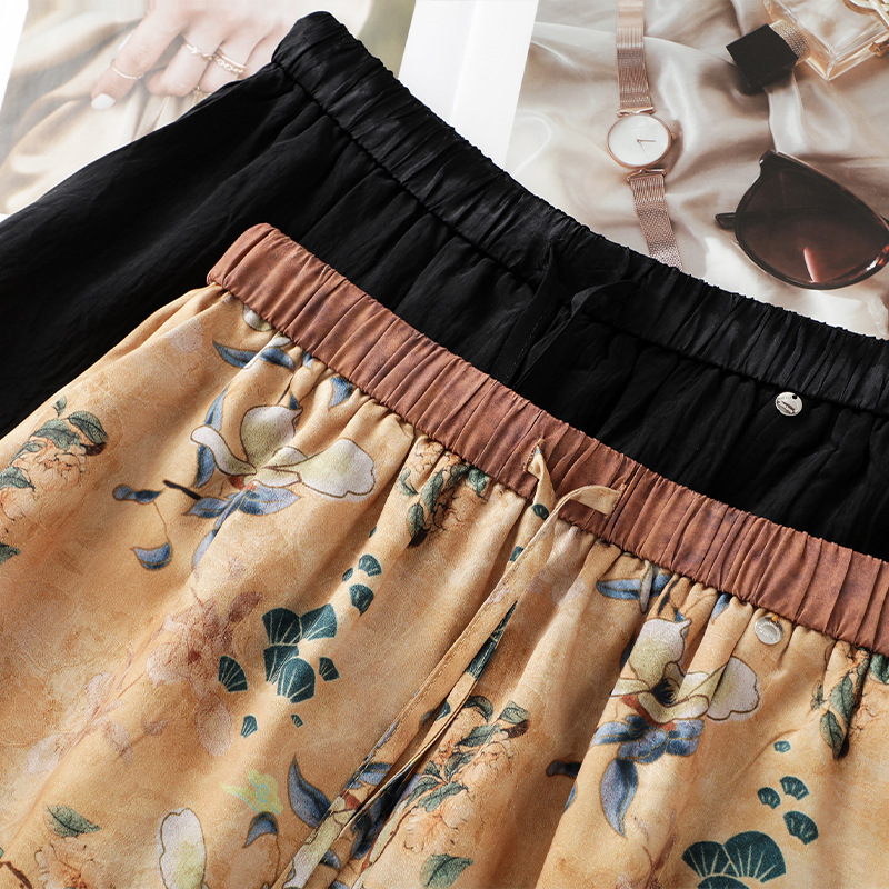 Thin High - Waisted Slim A - Line Chiffon Skirt 