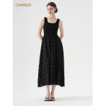 U - neck Chiffon Flowy Sleeveless Dress