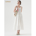 U - neck Chiffon Flowy Sleeveless Dress