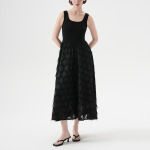 U - neck Chiffon Flowy Sleeveless Dress