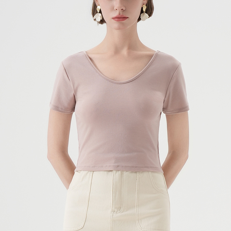 Versatile V - Neck Reversible Short Slim - Fit Tencel T - Shirt