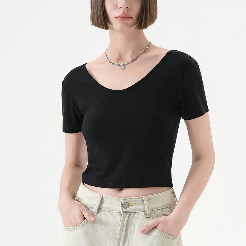 Versatile V - Neck Reversible Short Slim - Fit Tencel T - Shirt