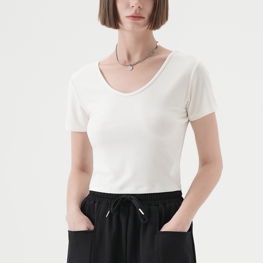Versatile V - Neck Reversible Short Slim - Fit Tencel T - Shirt