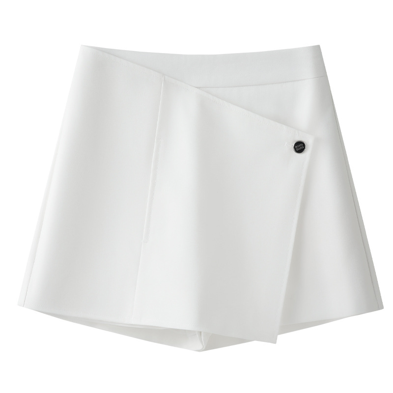 High - Waisted A - Line Irregular Blazer Shorts