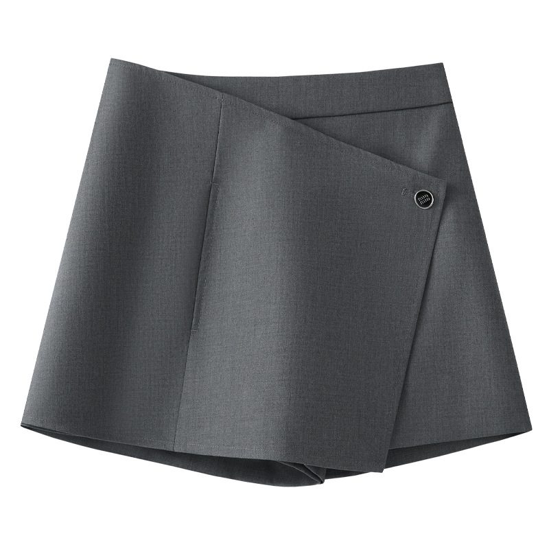 High - Waisted A - Line Irregular Blazer Shorts