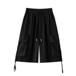High - Waisted Baggy Cropped Cargo Shorts